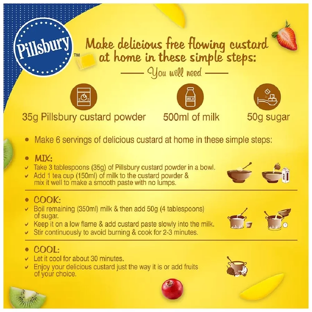 Pillsbury Custard Powder - Vanilla Flavour, 100 g Carton-5.webp